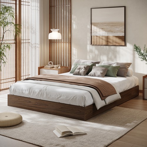 Wood platform bed - bed, frame